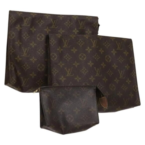 LOUIS VUITTON Monogram Clutch Bag 3Set LV Auth - Picture 1 of 15